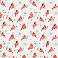 Red Bird Christmas Gift Wrap Roll, Winter Cardinals Wrapping Paper, Festive Snowflake Xmas Wrapping Paper, Holiday Nature Lover Present Wrap