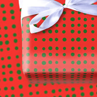 Classic Christmas Gift Wrap, Red Green Polka Dot Wrapping Paper, Festive Dot Holiday Wrapping Paper, Xmas Present Wrap, Holiday Present Paper