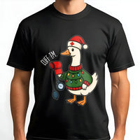 Humorous Medical Staff Holiday Shirt, Cuff Em Goose Nurse Christmas T-Shirt, Adorable ER Nurse Xmas Graphic Tee, Healthcare Worker Present Shirt