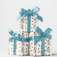 Adorable Watercolor Dog Gift Wrap, Maltese Puppy Christmas Wrapping Paper, Festive Puppy Holiday Wrapping Paper, Dog Lover Gift Wrap Roll