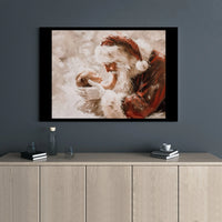 Religious Christmas Wall Art, Santa Holding Baby Jesus Canvas Print, Christian Holiday Canvas Decor, Nativity Artwork, Digital Download