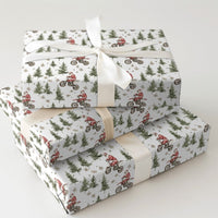 Dirt Bike Santa Gift Wrap, Motocross Santa Wrapping Paper, Motorcycle Christmas Wrapping Paper, Biker Holiday Gift Wrap, Moto Present Paper