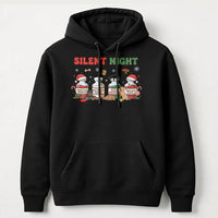 Veterinary Christmas Hoodie, Silent Night Vet Med Hoodie, Vet Tech Hooded Sweatshirt, Humorous Vet Student Pullover Hoodie, Xmas Present for Vet