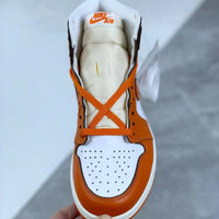 High Top Sneakers, Orange Colorway, Lace Up Design, Casual Gift for Sneaker Fans