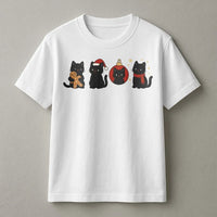 Festive Holiday Cat Christmas Shirt, Black Cat Christmas T-Shirt, Adorable Kitten Xmas Graphic Tee, Retro Christmas Cat T-Shirt, Cat Lover Present