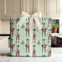 Wine Lover Holiday Gift Wrap, Nutcracker Christmas Wrapping Paper, Watercolor Mint Green Wrapping Paper, Whimsical Xmas Present Gift Wrap