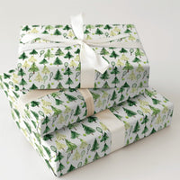 Watercolor Holiday Tree Gift Wrap, Tennis Christmas Wrapping Paper, Tennis Racket Present Paper, Tennis Player Xmas Gift Wrap Roll