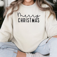 Minimalist Holiday Typography Crewneck, Merry Christmas Sweatshirt, Retro Christmas Sweater, Comfy Xmas Pullover, Christmas Sweatshirt Present