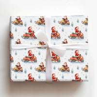Watercolor Snowmobile Santa Gift Wrap, Snowmobile Santa Wrapping Paper, Winter Adventure Santa Wrapping Paper, Christmas Holiday Gift Wrap