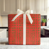 Classic Christmas Gift Wrap, Red Green Polka Dot Wrapping Paper, Festive Dot Holiday Wrapping Paper, Xmas Present Wrap, Holiday Present Paper