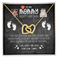 Pregnant Wife Christmas Jewelry, Expecting Mom Interlocking Hearts Necklace, Baby to Mommy Heart Necklace, New Mom Heart Pendant Necklace