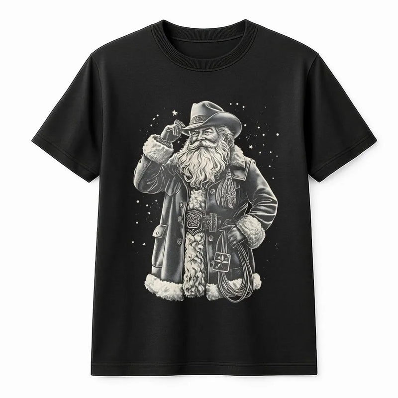 Western Santa Shirt, Cowboy Santa T-Shirt, Vintage Western Christmas Tee, Retro Cowboy Holiday Shirt, Country Christmas Graphic Tee