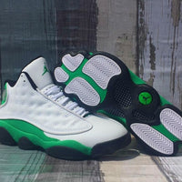 Sneakers, White Green Colorway, Lace Up Design, Casual Gift for Sneaker Fans