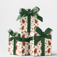 Santa Dog Holiday Gift Wrap, Irish Setter Christmas Wrapping Paper, Irish Setter Xmas Wrapping Paper, Dog Lover Gift Wrap Roll
