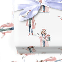 Female Physician Wrapping Paper, Doctor Christmas Wrapping Paper, Healthcare Worker Gift Wrap, Medical Professional Xmas Wrapping Paper