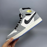 High Top Sneakers, Gray Colorway, Lace Up Design, Casual Gift for Sneaker Fans