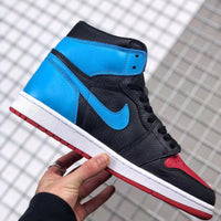 Sneakers, Blue Black Red Colorway, Lace Up Design, Casual Gift for Sneaker Fans