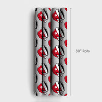 Dog Cat Christmas Gift Wrap, Paw Print Santa Hat Wrapping Paper, Holiday Pet Lover Wrapping Paper, Festive Animal Holiday Gift Wrap Roll