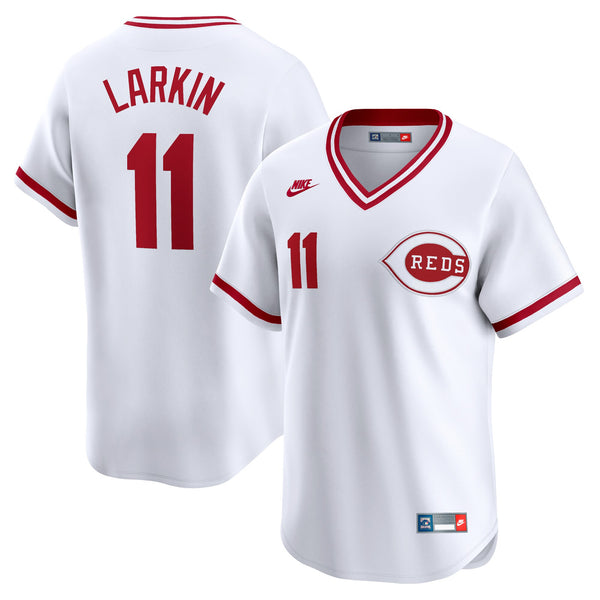 Cincinnati Reds Barry Larkin White Throwback Cooperstown Limited Jersey