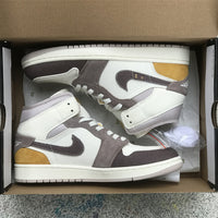 Mid Top Sneakers, White Brown Colorway, Lace Up Design, Casual Gift for Sneaker Fans