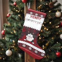 Ugly Sweater Holiday Christmas Stocking, Personalized Black Cat Christmas Stocking, Adorable Cat Lover Christmas Stocking, Custom Xmas Decor