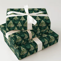 Watercolor Winter Tree Gift Wrap, Snowy Forest Christmas Wrapping Paper, Woodland Pine Wrapping Paper, Holiday Present Supplies