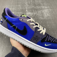 Low Top Sneakers, Royal Blue Black Purple Colorway, Lace Up Design, Casual Gift for Sneaker Fans