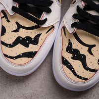 Low Top Sneakers, White Colorway, Lace Up Design, Casual Gift for Sneaker Fans