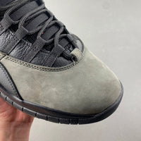 Low Top Sneakers, Carbon Gray Black Red Colorway, Leather Footwear, Lace Up Design, Casual Gift for Sneaker Fans