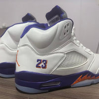 High Top Sneakers, White Purple Colorway, Lace Up Design, Casual Gift for Sneaker Fans