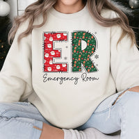 Emergency Room Holiday Sweater, ER Nurse Christmas Sweatshirt, Medical Healthcare Xmas Crewneck Pullover, RN Nurse Christmas Present