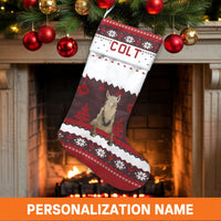 Custom Name Equestrian Holiday Stocking, Personalized Horse Christmas Stocking, Horse Lover Xmas Stocking, Country Farmhouse Mantel Decor