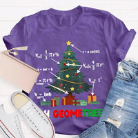 Humorous Geometry Holiday Tree Tee, Oh Geometree Math Teacher Christmas Shirt, Math Lover Xmas T-Shirt, Christmas Educator Shirt