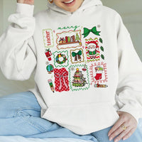 Book Stack Holiday Hoodie, Teacher Christmas Hoodie, Adorable Santa Teacher Sweatshirt, School Educator Christmas Hoodie, Merry Teacher Present