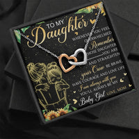 Interlocking Hearts Pendant Necklace, To My Daughter Necklace, Cubic Zirconia Heart Necklace, Birthday Graduation Christmas Present from Mom