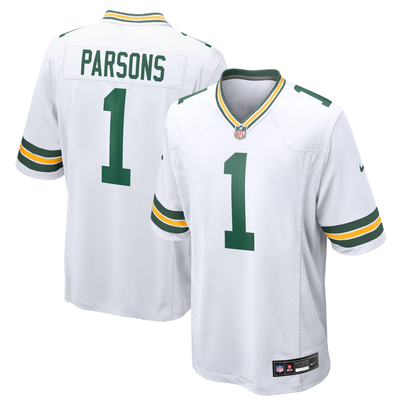 Green Bay Packers Micah Parsons White Game Player Jersey