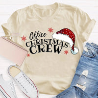 Humorous Coworker Holiday Graphic Tee, Office Christmas Crew Santa Hats Shirt, Matching Office Party T-Shirt, Work Team Christmas Present