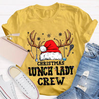 Santa Hat Kitchen Utensils Graphic Tee, Christmas Lunch Lady Shirt, School Cafeteria Worker Holiday T-Shirt, Lunch Lady Xmas Present