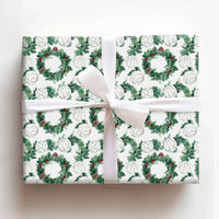 Festive Holiday Wreath Gift Wrap Roll, Volleyball Christmas Wrapping Paper, Sports Team Present Wrap, Athlete Coach Winter Wrapping Paper