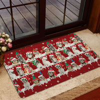 Merry Christmas Snowflake Welcome Mat, Shih Tzu Christmas Doormat, Holiday Dog Door Mat, Winter Entryway Rug, Shih Tzu Lover Xmas Present