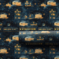 Magical Winter Train Gift Wrap, Snowy Village Christmas Wrapping Paper, Comfy Night Village Wrapping Paper, Holiday Season Gift Wrap