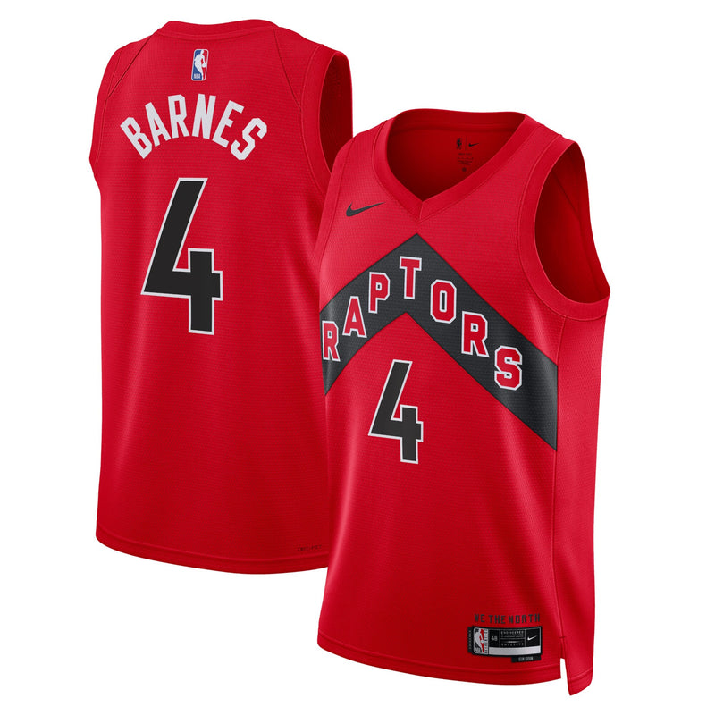 Toronto Raptors Icon Edition Swingman Jersey - Red - Scottie Barnes