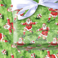 Christmas Soccer Gift Wrap, Soccer Santa Wrapping Paper, Holiday Sports Wrapping Paper, Football Santa Roll, Athlete Xmas Gift Wrap