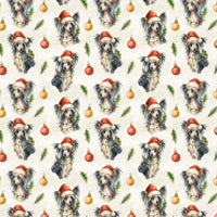 Santa Dog Gift Wrap, Chinese Crested Christmas Wrapping Paper, Chinese Crested Holiday Wrapping Paper, Dog Lover Xmas Present Wrap Roll