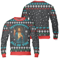Humorous Sarcastic Ugly Sweater, Jesus Disappointments Christmas Sweatshirt, Retro Jesus Holiday Sweatshirt, Humorous Xmas Crewneck Sweatshirt