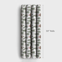 Watercolor Winter Forest Santa Gift Wrap, Camo Santa Wrapping Paper, Rustic Pine Tree Christmas Wrapping Paper, Outdoorsy Holiday Gift Wrap