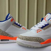 Sneakers, Blue White Orange Colorway, Lace Up Design, Casual Gift for Sneaker Fans