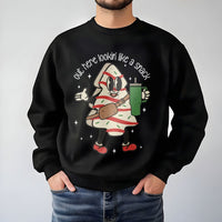 Retro Snack Holiday Sweatshirt, Christmas Tree Cake Sweatshirt, Adorable Christmas Tree Cake Crewneck, Humorous Xmas Snack Sweater, Holiday Present