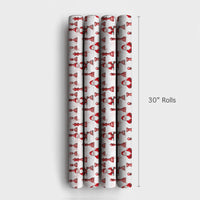 Red Chess Piece Holiday Gift Wrap, Chess Santa Christmas Wrapping Paper, Board Game Lover Xmas Wrapping Paper, Novelty Christmas Gift Wrap
