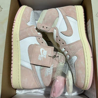 Retro High Top Sneakers, White Pink Colorway, Lace Up Design, Casual Gift for Sneaker Fans